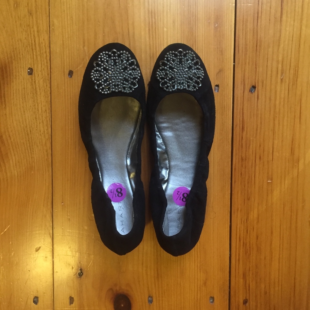 Black Suede Tahari Flats - Like New